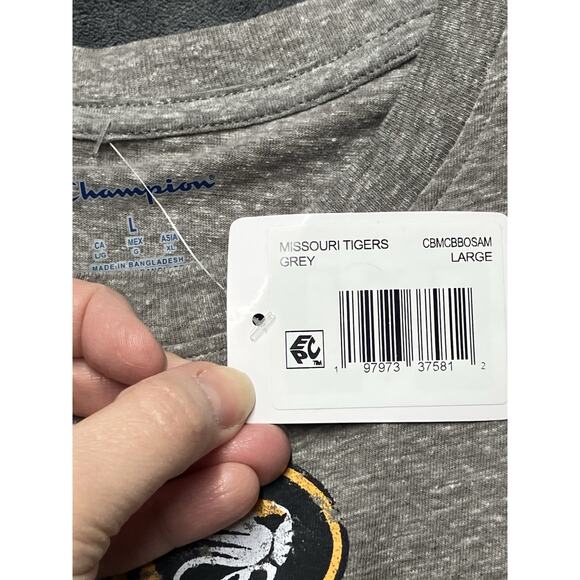 Champion Missouri Tigers T-Shirt Men’s L Gray Short Sleeve Mizzou Mascot NWT - Picture 5 of 9